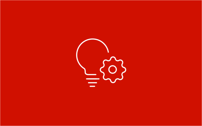 Design icon on red background