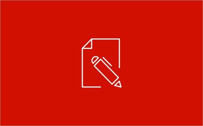 Plan icon on red background